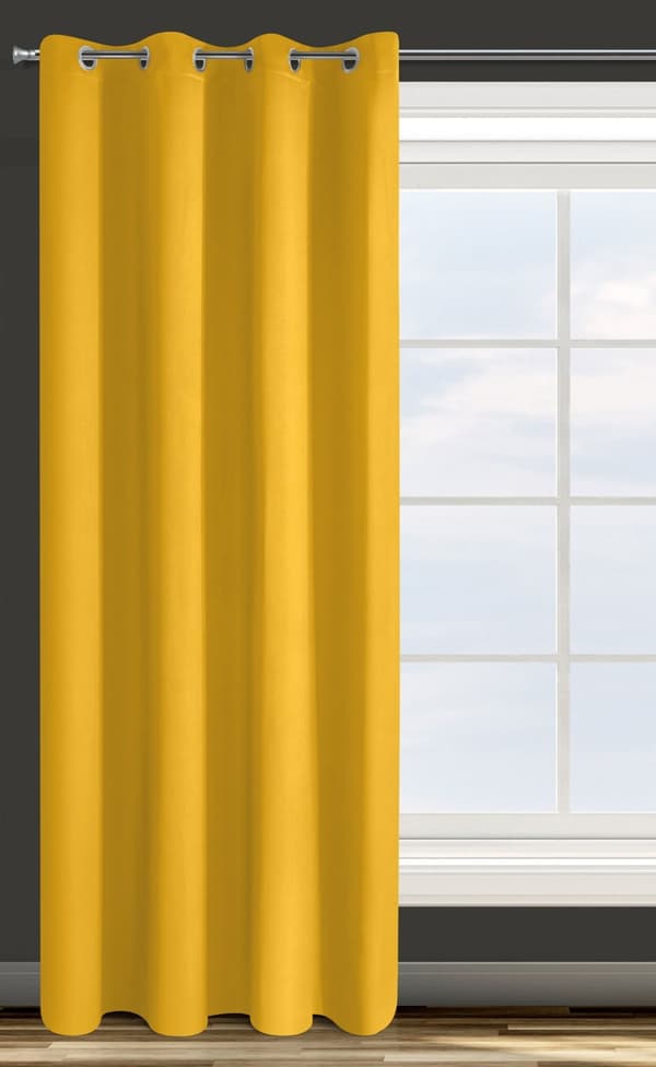 Valmis verho silmukoilla PARISA 140x250 Design91 sinappi