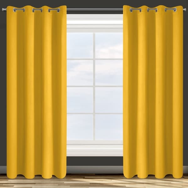 Valmis verho silmukoilla PARISA 140x250 Design91 sinappi