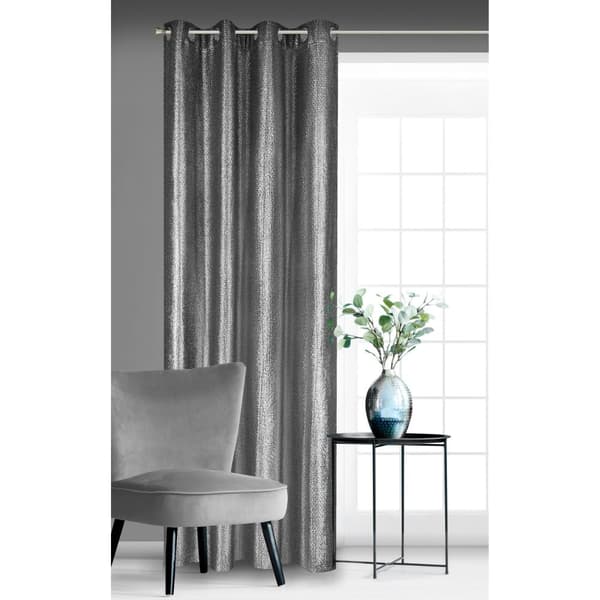 Færdiglavet gardin med øjer GLOSSY 140x250 Eurofirany sort