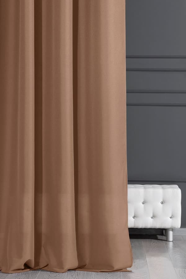 Valmis verho silmukoilla ADORE 140x250 Design91 vaaleanruskea