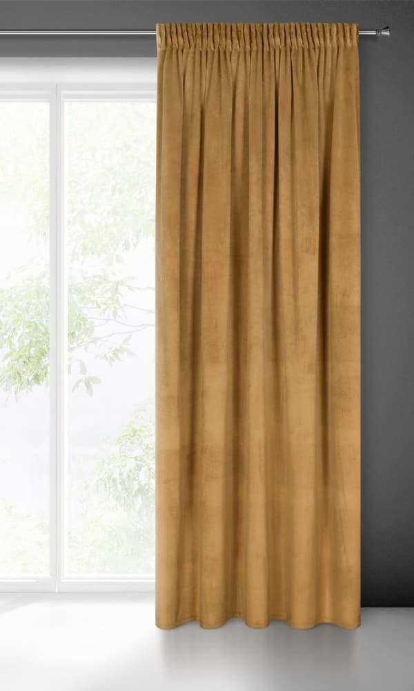 Færdiglavet gardin på tape MELANIE 140x270 Eurofirany guld