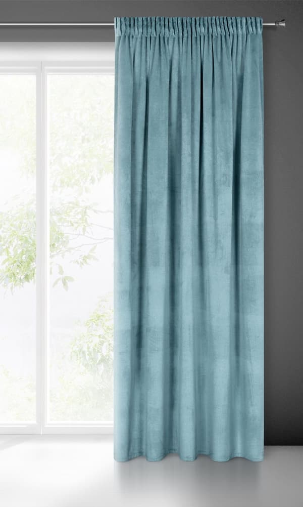 Færdiglavet gardin på tape MELANIE 140x270 Eurofirany mørkeblå