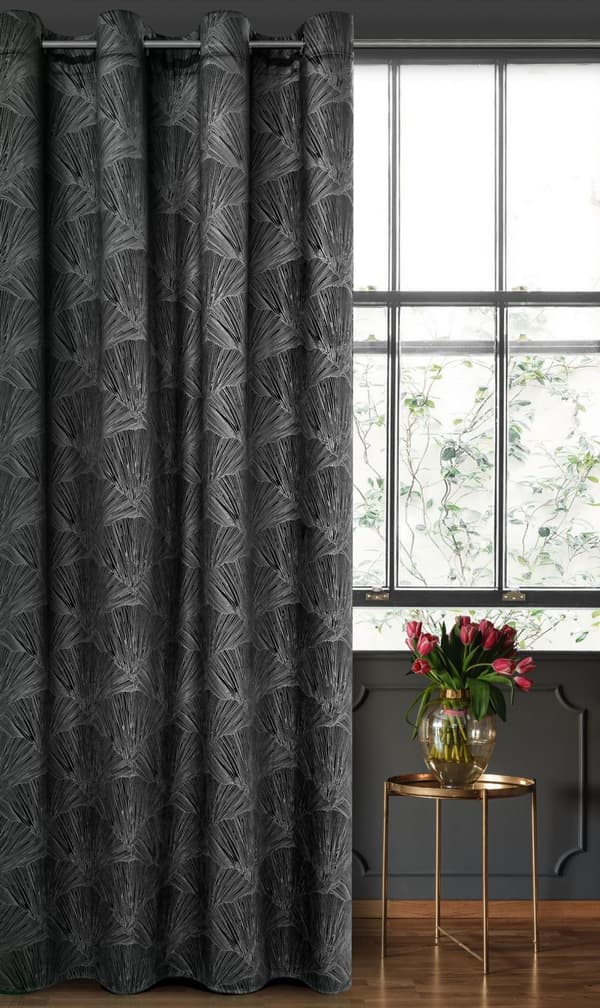 Færdiglavet gardin med øjer GOJA 140x250 Pierre Cardin Eurofirany sort