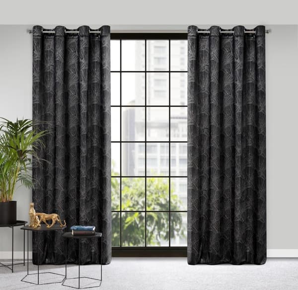 Færdiglavet gardin med øjer GOJA 140x250 Pierre Cardin Eurofirany sort