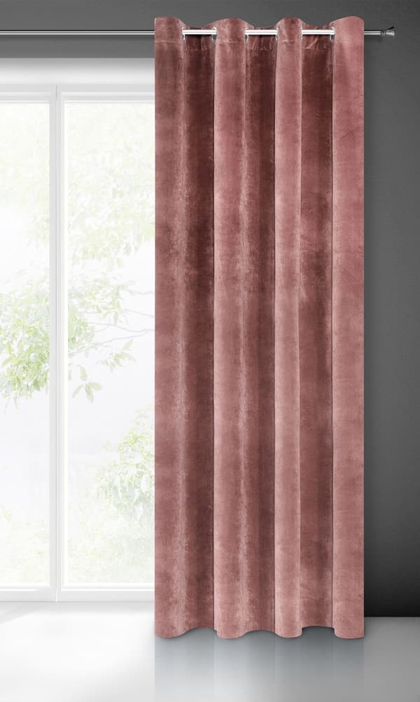 Färdiggjord gardin med öljetter VILLA 140x250 Eurofirany rosa