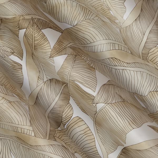 Valmis verho silmukoilla SAMIRA 140x250 Eurofirany valko beige lehdet