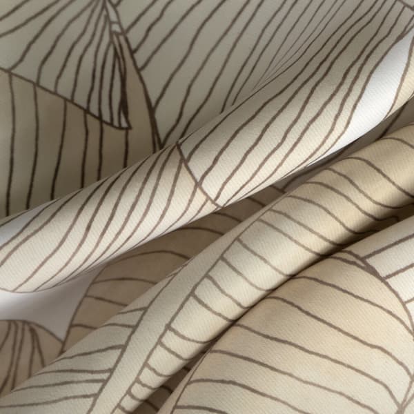 Valmis verho silmukoilla SAMIRA 140x250 Eurofirany valko beige lehdet