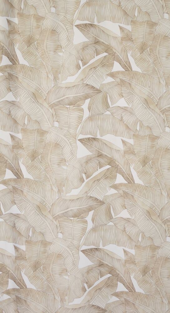 Valmis verho silmukoilla SAMIRA 140x250 Eurofirany valko beige lehdet