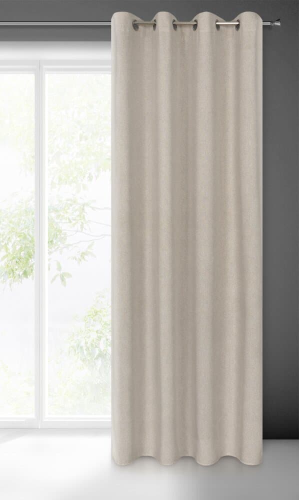 Færdiglavet gardin med øjer LIDIA 140x250 Eurofirany beige