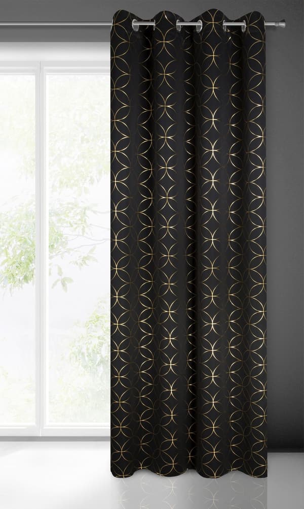 Valmis verho silmukoilla ABELLA 140x250 Eurofirany musta