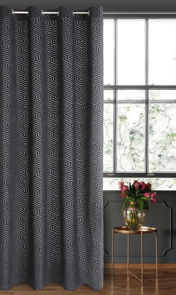 Valmis verho silmukoilla INGA 140x250 Pierre Cardin Eurofirany musta