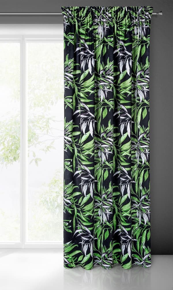 Færdiglavet gardin på tape ZOJA 140x270 Pierre Cardin Eurofirany grønne grene