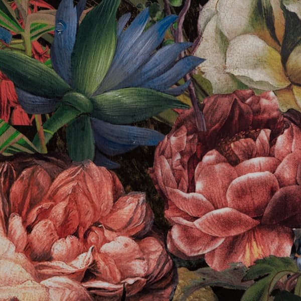Valmis verho teipillä PEONIA 140x270 Eurofirany burgundia kukilla