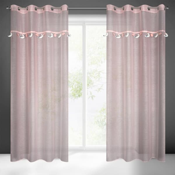 Valmis verho silmukoilla MOON-2 140x250 Eurofirany pinkki