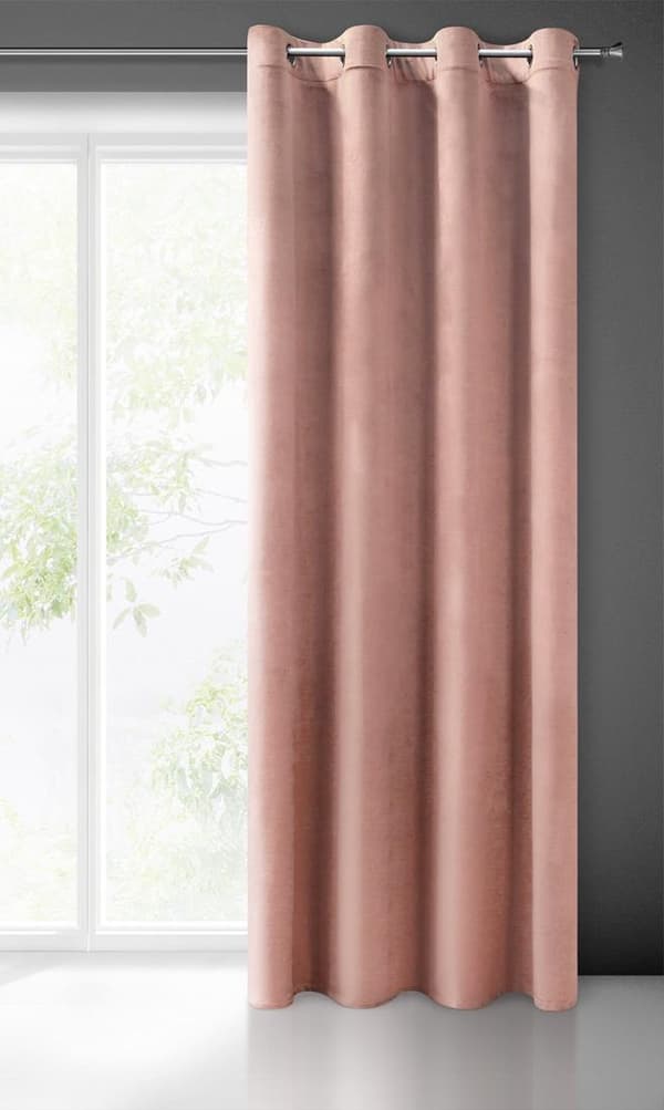 Valmis verho silmukoilla MELANIA 140x250 Eurofirany tummanpunainen