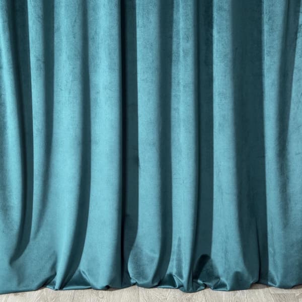 Färdig gardin på tejp MELANIE 140x270 Eurofirany mörk turkos