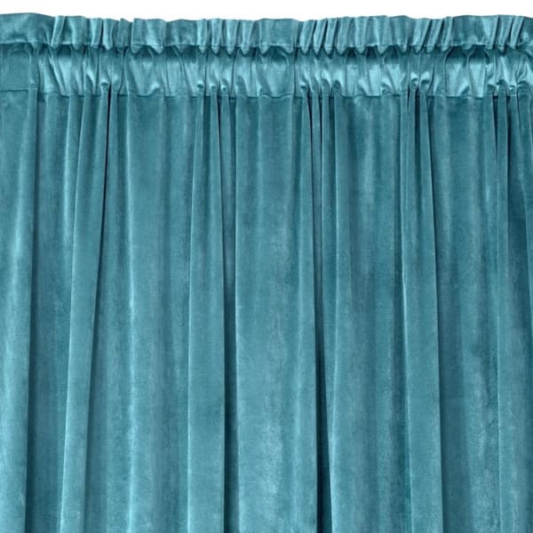 Färdig gardin på tejp MELANIE 140x270 Eurofirany mörk turkos