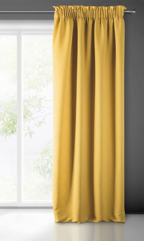 Färdig gardin på tejp LOGAN 135x270 Eurofirany senap