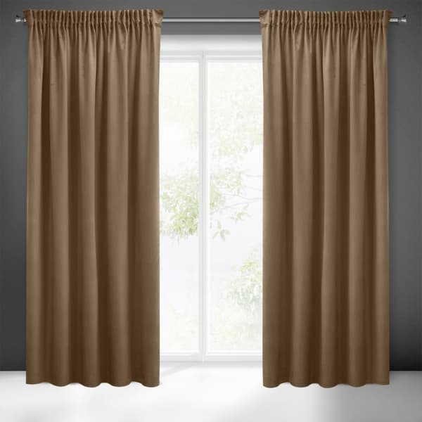 Færdiglavet gardin på tape SIBEL 140x270 Pierre Cardin Eurofirany brun