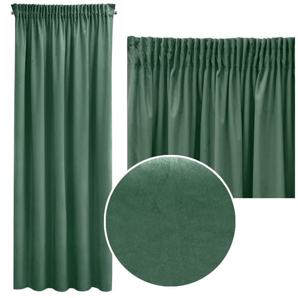Färdig gardin på tejp SIBEL 140x270 Pierre Cardin Eurofirany mörk mynta