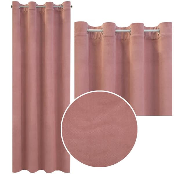 Færdiglavet gardin med øjer MILO 140x250 Eurofirany mørk pink