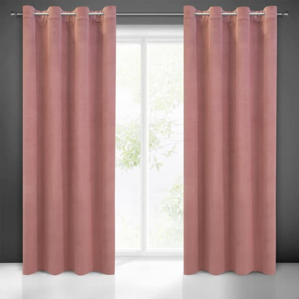 Færdiglavet gardin med øjer MILO 140x250 Eurofirany mørk pink