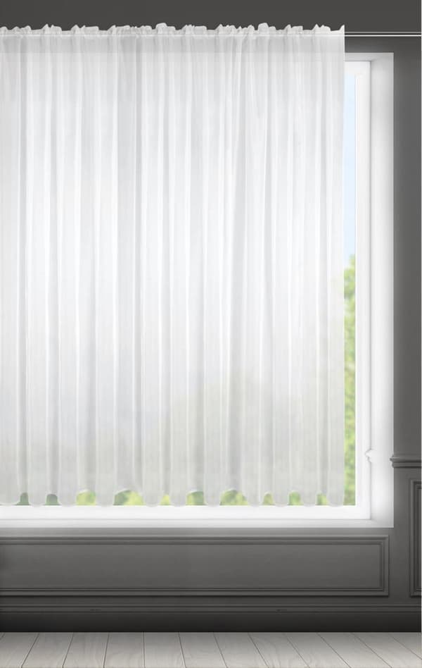 Färdig gardin på tejp LUCY 400x150 Eurofirany vit