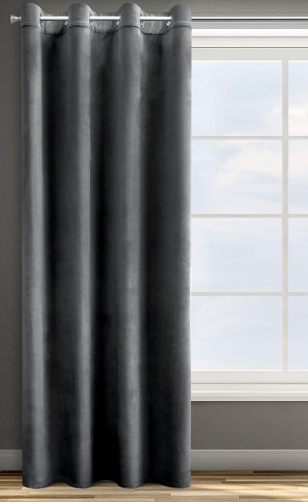 Færdigsyet gardin med øjer ROSA 140x250 Design91 sort
