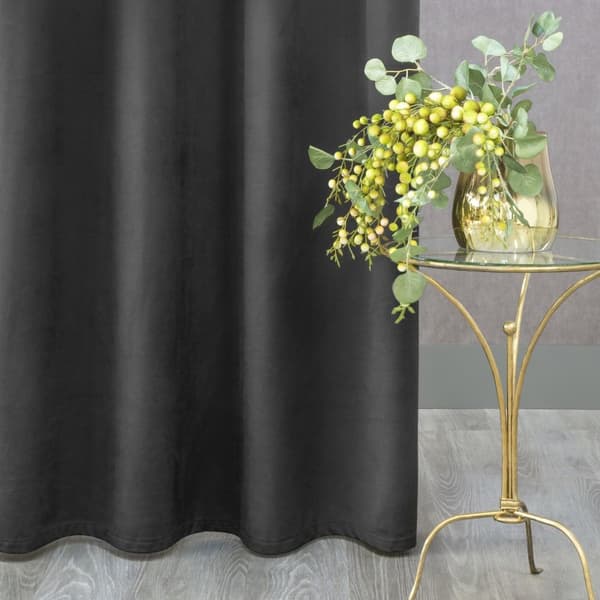Færdigsyet gardin med øjer ROSA 140x250 Design91 sort