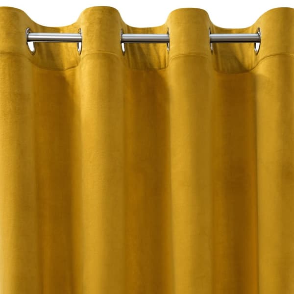 Valmis verho silmukoilla ROSA 140x250 Design91 sinappi