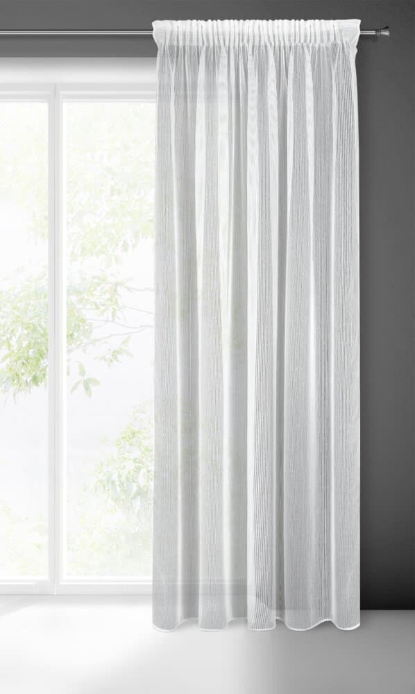 Färdig gardin på tejp KIM 140x300 Eurofirany vit
