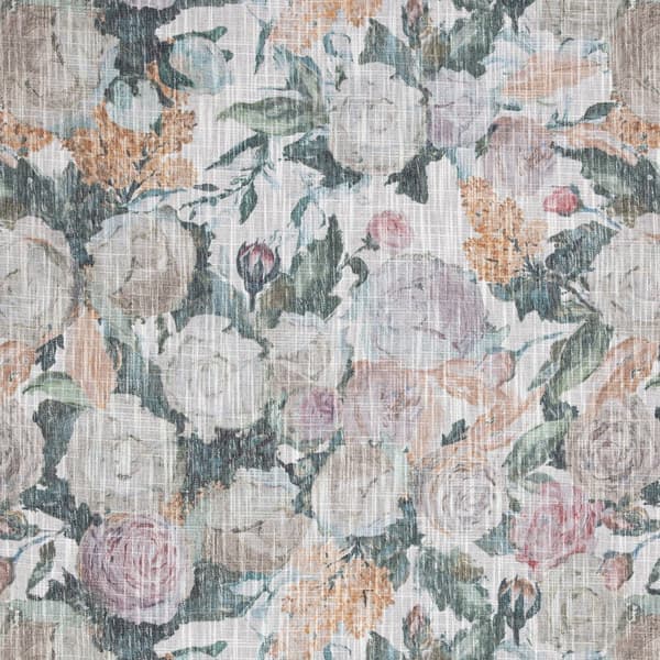 Färdig gardin på tejp IRMA 140x270 Eurofirany gröna beige aprikosblommor