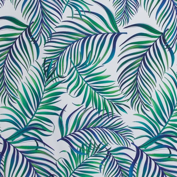 Færdiglavet gardin med øjer PALMS 140x250 Design91 grøn hvid med palmeblade