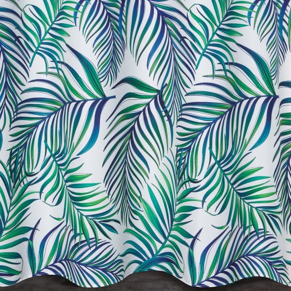 Færdiglavet gardin med øjer PALMS 140x250 Design91 grøn hvid med palmeblade
