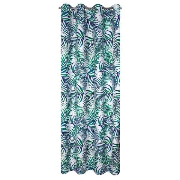 Færdiglavet gardin med øjer PALMS 140x250 Design91 grøn hvid med palmeblade