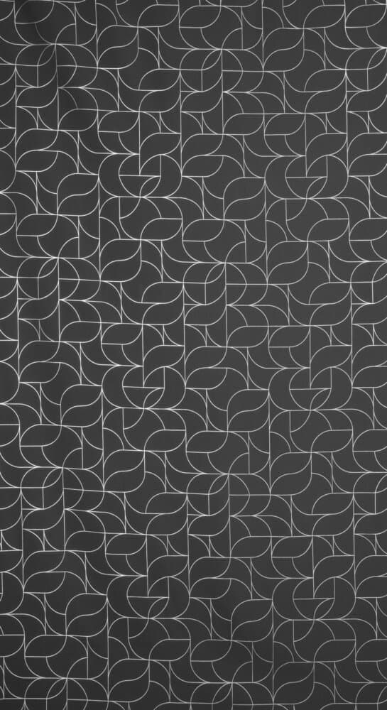 Valmis verho silmukoilla EVI 140x250 Eurofirany musta hopea geometrinen printti