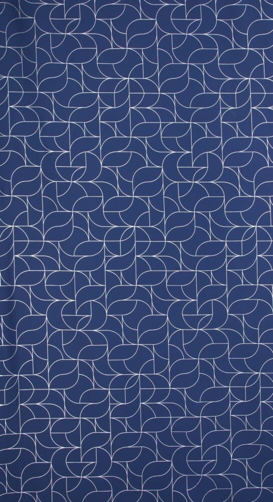 Valmis verho silmukoilla EVI 140x250 Eurofirany laivastonsininen hopea geometrinen printti