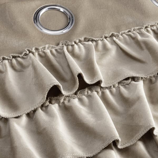 Färdig gardin med öljetter ERIN 140x250 Eurofirany beige med volanger