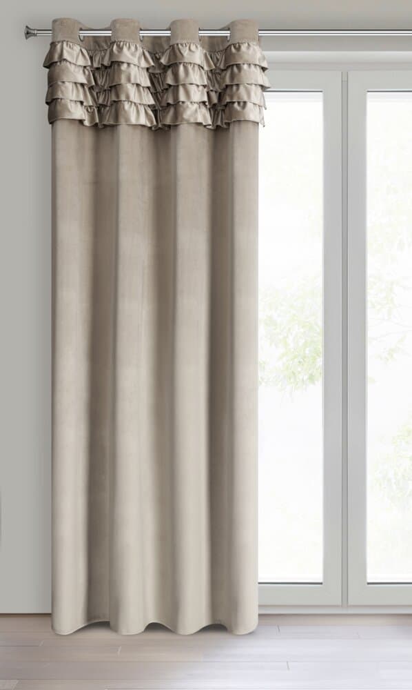 Färdig gardin med öljetter ERIN 140x250 Eurofirany beige med volanger