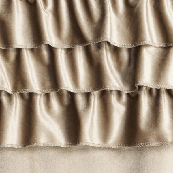 Valmis verho silmukoilla ERIN 140x250 Eurofirany tumma beige röyhelöillä