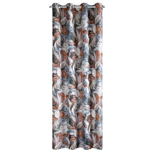 Færdiglavet gardin med øjer MARILA 140x270 Eurofirany stålmalm botaniske motiv blade