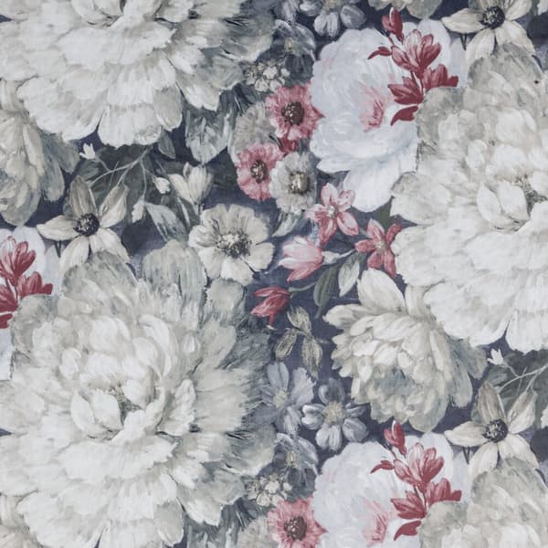 Færdiglavet gardin på tape LUCIA 140x270 Eurofirany creme grå lyserøde blomster
