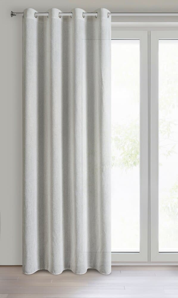 Färdiggjord gardin med öljetter ABBY 140x270 Eurofirany naturlig koppar bouclé mesh struktur