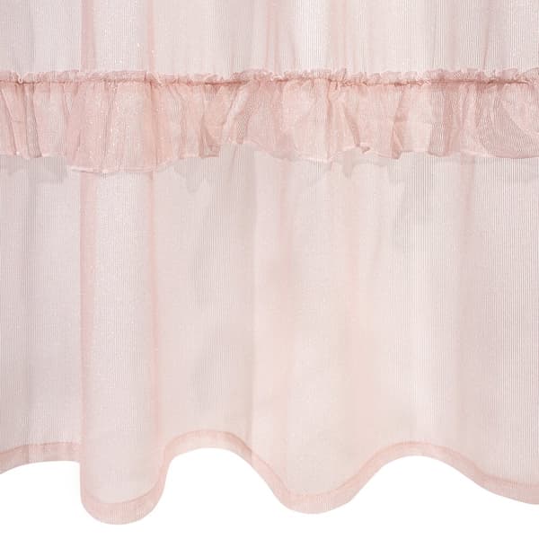 Færdiglavet gardin med øjer ARIANA 140x250 Eurofirany pink skinnende flæser