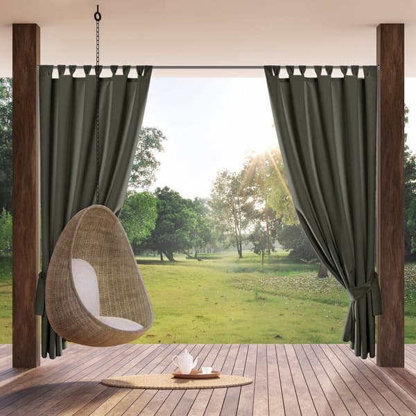 Færdiglavet gardin med seler, vandtæt, GARDEN 155x200, have, grafit