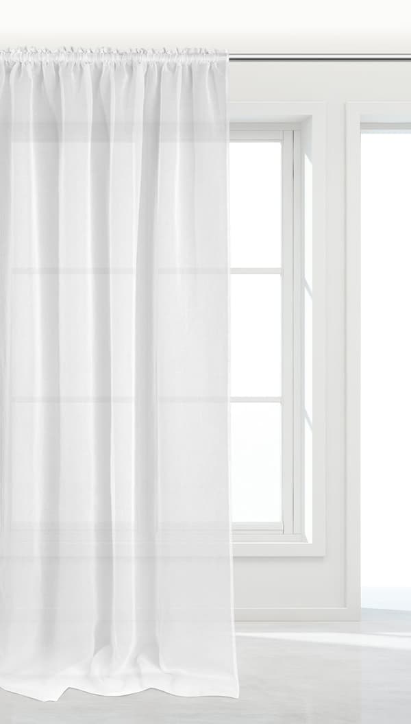 Færdigsyet gardin på tape LUNA 140x270 hvid