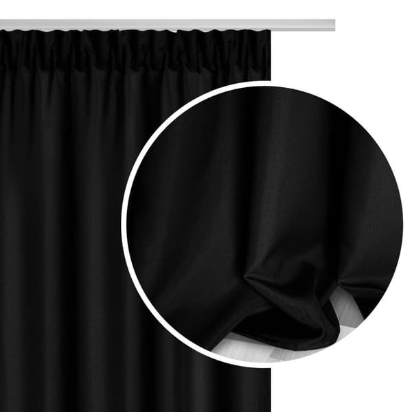 Færdiglavet gardin på tape VIVA 140x300 semi-mørklægning sort