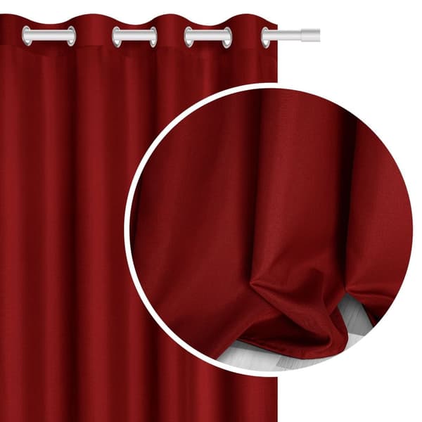 Färdig gardin med öljetter VIVA 140x250 röd