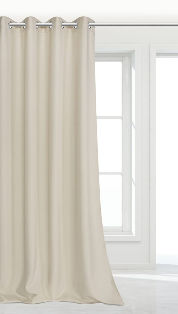 Färdig gardin med öljetter VIVA 140x250 ljus beige
