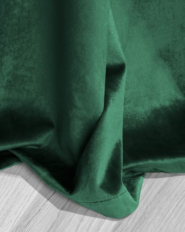 Valmis verho silmukoilla VELVET SOFT 140x250 samettipullo vihreä